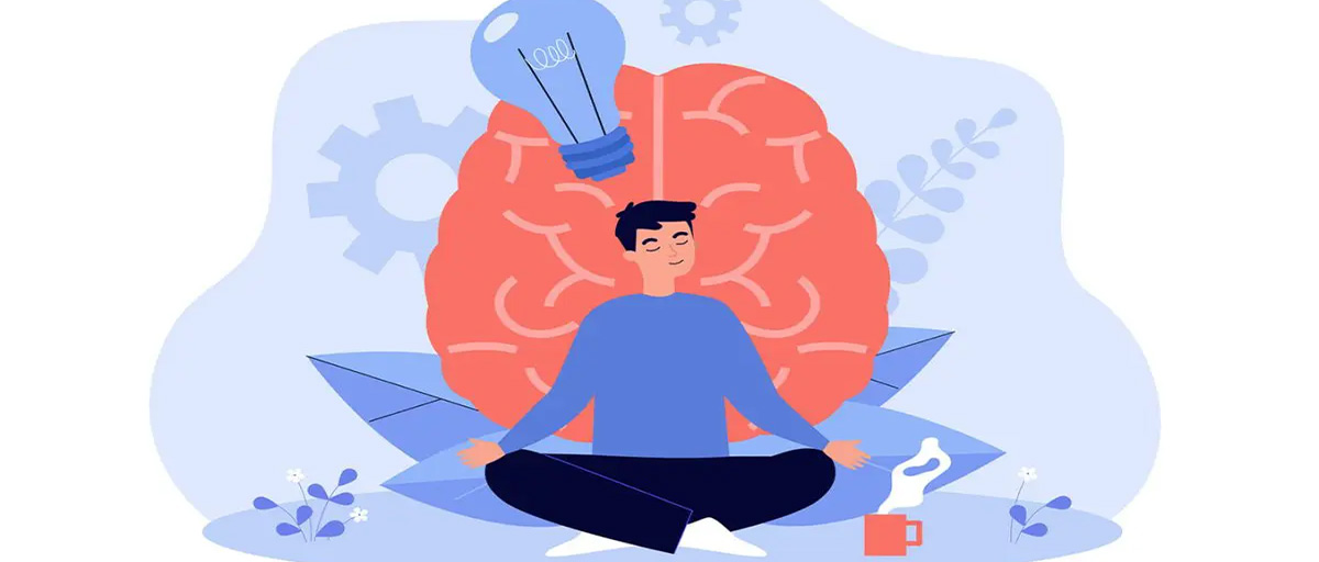 Meditasyon yapan bir adam çizimi