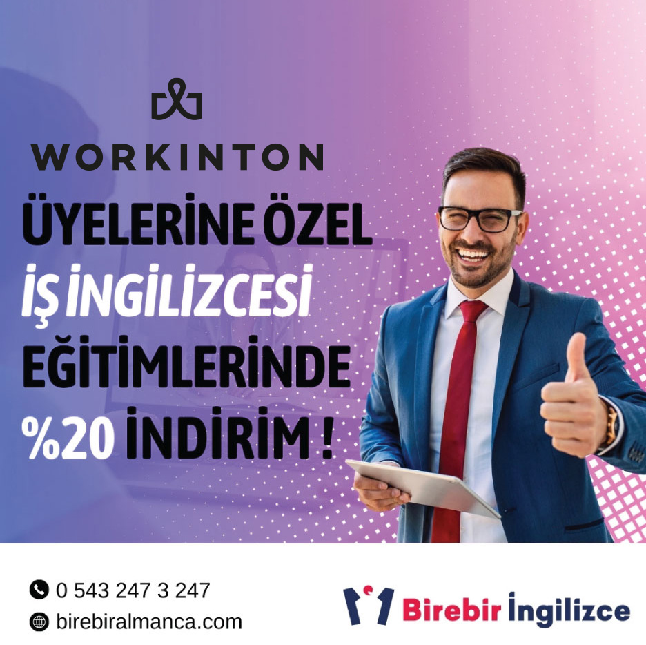 Workinton üyelerine özel, iş İngilizcesi eğitimlerinde %20 indirim!