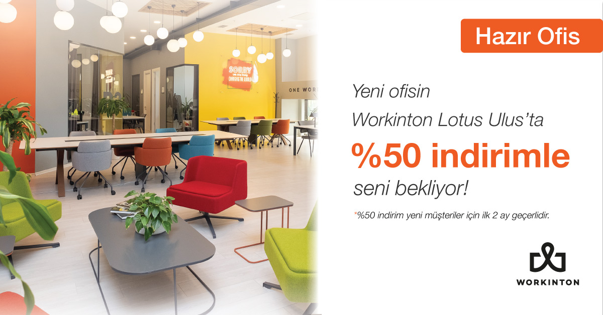Workinton Ulus Hazır Ofiste %50 İndirim!